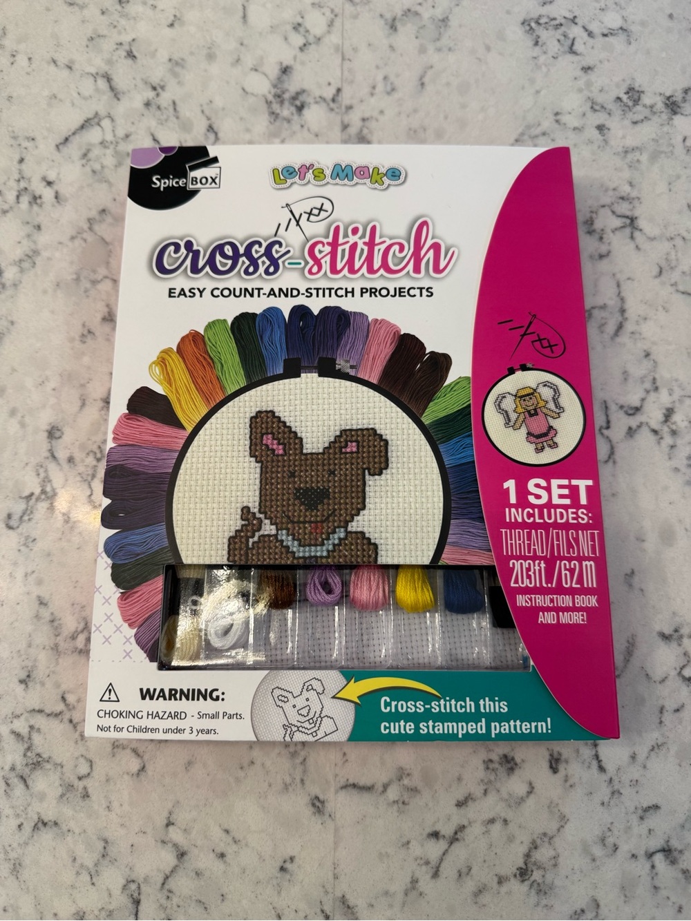 SPICE BOX Let's Make Cross-Stitch Kit/ Count and Stitch Projects. Ages 8+ NEW!